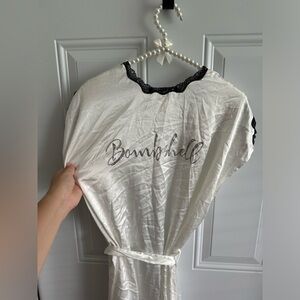 Victoria's Secret Black and White Lace Robe